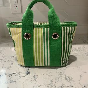 Vintage LACOSTE Womens Ladies Small HANDBAG Tote Summer